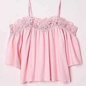 H&M Divided Open Shoulder Pink Blouse